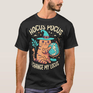 Camiseta Hocus Pocus Eu Mudo Meu Locus - Gato de Halloween 
