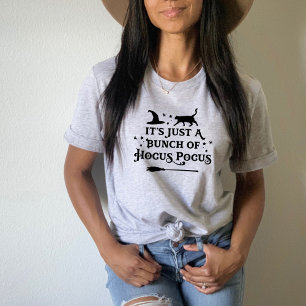 Camiseta Hocus Pocus Gata Preta Bruxa Cinza Feminino Hallow