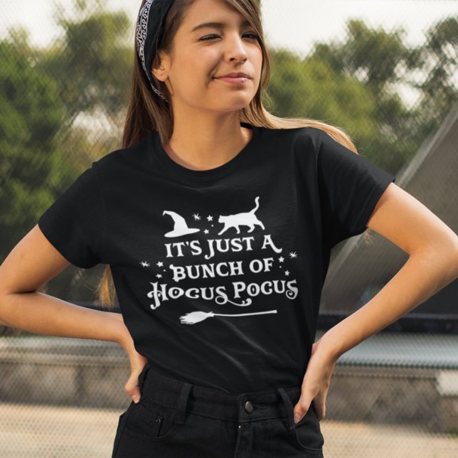 Camiseta Hocus Pocus Gata Preta Feiticeira Mulheres Hallowe (Criador carregado)