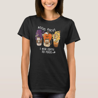 Camiseta Hocus Pocus I Need Coffee To Focus Halloween Teach