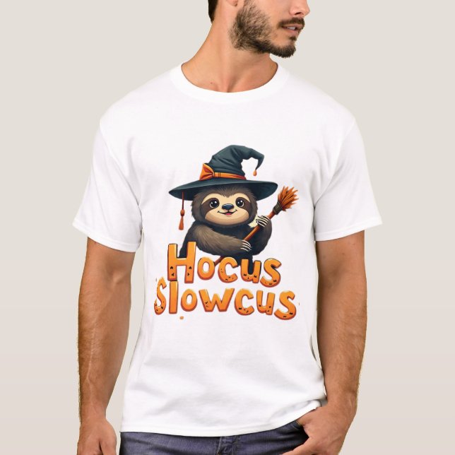 Camiseta Hocus Slowcus amantes de preguiça fantasi (Frente)