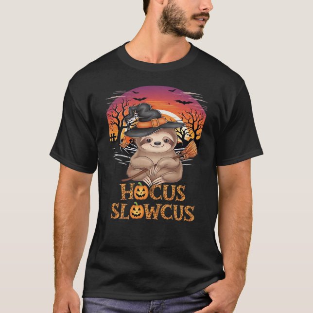 Camiseta Hocus Slowcus amantes de preguiça fantasi (Frente)