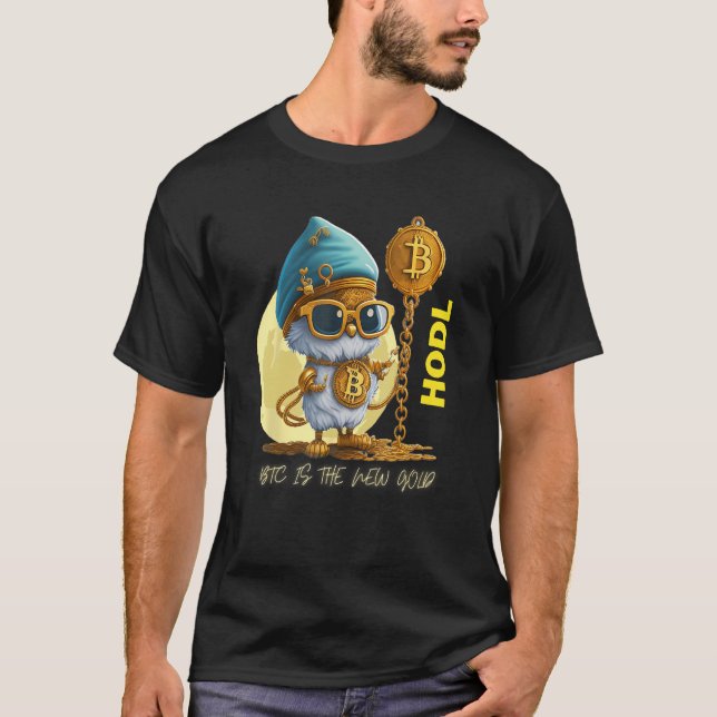 Camiseta HODL Bitcoin BTC Genie Moon (Frente)