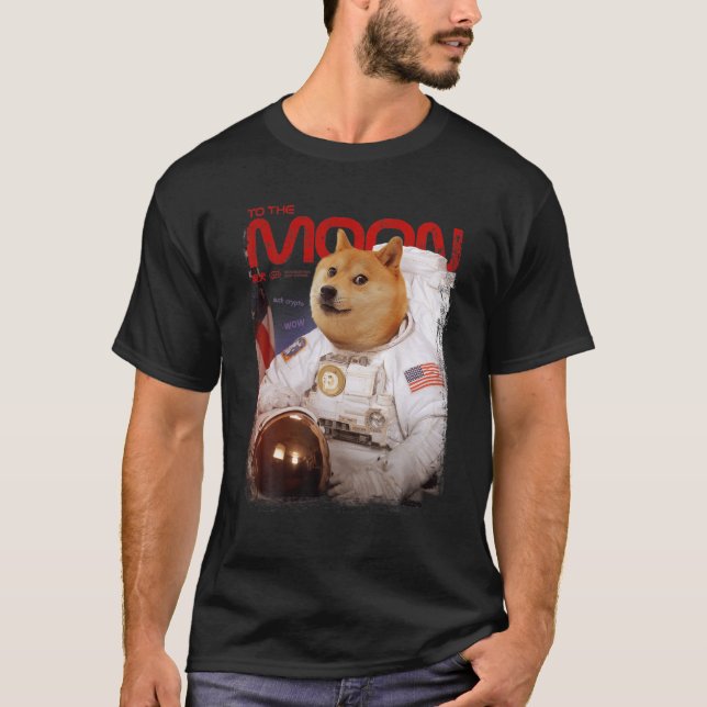 Camiseta HODL DOGE To The Moon Astronaut DOGE Crypto Meme D (Frente)