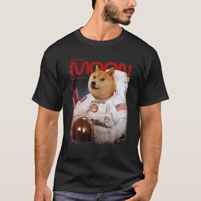 Camiseta HODL SHIB To The Moon Astronaut Shiba Inu Token Cr (Frente)
