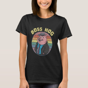 Camiseta Hog Boss Engraçado Suíno Entusiasmo Animal Porcos