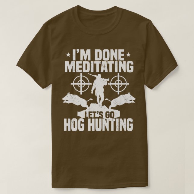 Camiseta Hog Hunting Huntsman Pig Boar Hunter Premium  (Frente do Design)