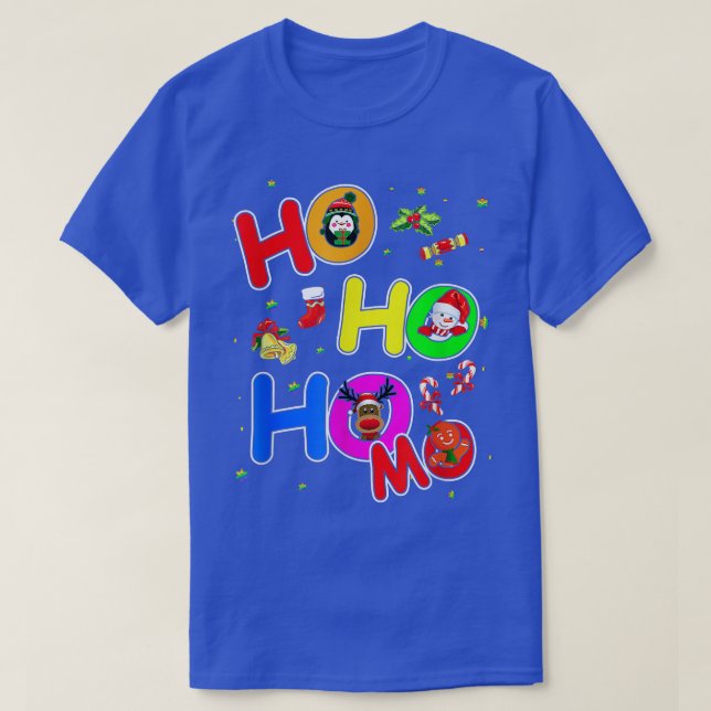 Camiseta Hoho Homo Gay Christmas Santa Hat Love Is Love Lgb (Frente do Design)