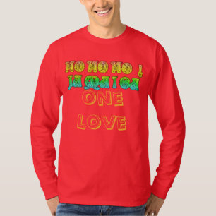 Camiseta HoHo Jamaica Um ama Cores de Natal Feliz