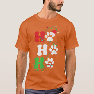 Camiseta Hohoho Dog Paw Christmas Lights Santa Dog Lover Ch