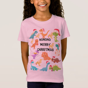 Camiseta HoHoHo Feliz Natal Dinossauro
