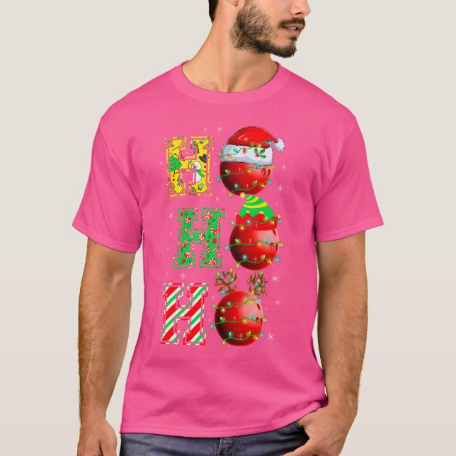 Camiseta Hohoho Papais noeis Elf Reindeer Bola de boliche N (Frente)