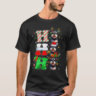 Camiseta Hohoho Schnauzer Papais noeis Elf Hat Reindeer Cri