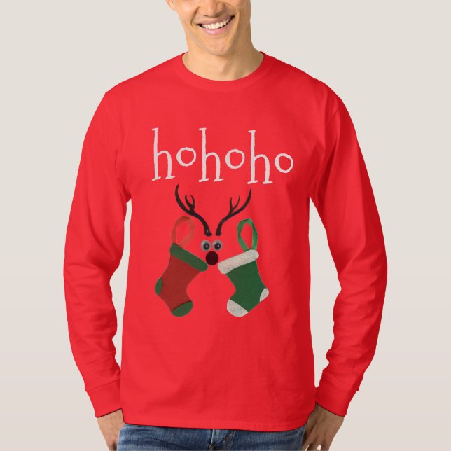 Camiseta HOHOHO! Tenha um belo dia de Natal com compaixão (Frente)