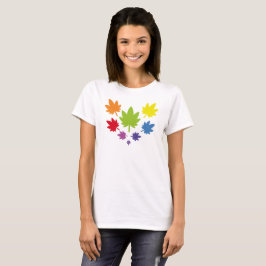 Camiseta Hoja colores arcoiris vectorial de planta. Plant.
