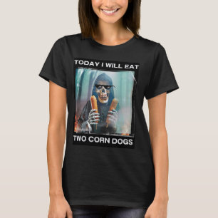 Camiseta Hoje Comerei Dois Cães De Milho Banquete Como Um E