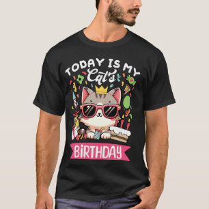 Camiseta Hoje é o Aniversário do meu Gato Festa do Gato Don