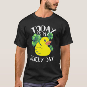 Camiseta Hoje é o meu dia sortudo Shamrock Yellow Rubber