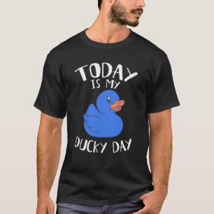 Camiseta Hoje é o meu Ducky Lucky Day Pato de Borracha Azul