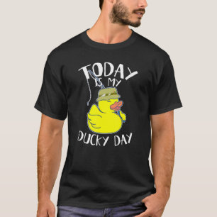 Camiseta Hoje é o meu Ducky Lucky Day Pescador Amarelo Rubb