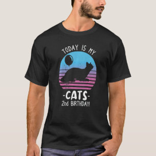 Camiseta Hoje É O Meu Gato segundo aniversário 2 Anos De Na