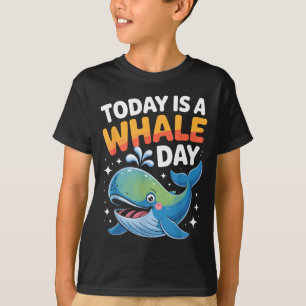 Camiseta Hoje É Um Dia De Baleia Dia Fofo De Desenho Animad