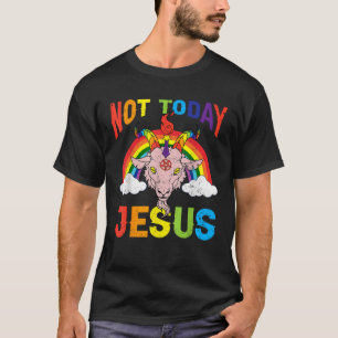 Camiseta Hoje Não é Jesus Satã Capata Satanás o Arco-Íris S