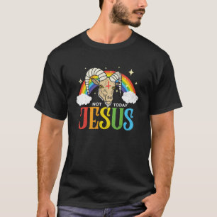 Camiseta Hoje não é Jesus Satã Capata Satânica Rainbow para