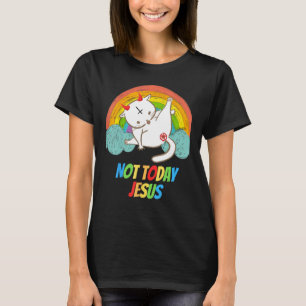 Camiseta Hoje Não Jesus Culto Engraçado Satanás Hail S