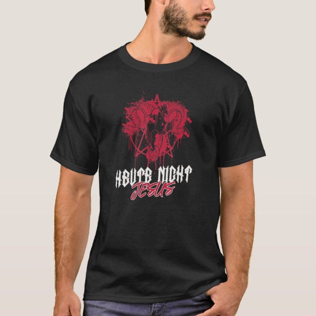 Camiseta HOJE NÃO JESUS Satã de Baphomet Occultism Antichri (Frente)