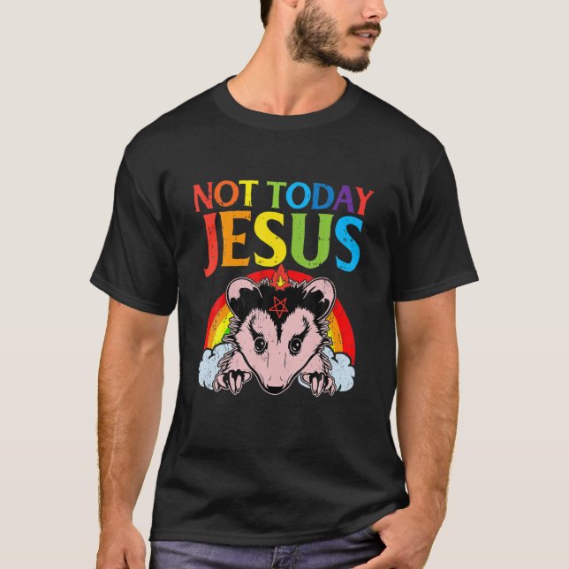 Camiseta Hoje Não Jesus Satã Ogambm Satanás Rainbow Sata (Frente)