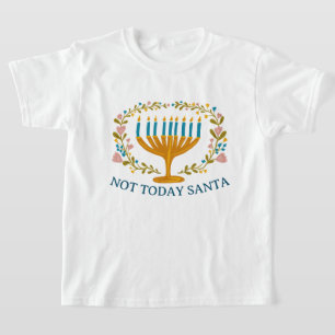 Camiseta HOJE NÃO PAPAIS NOEIS HANUKKAH Menorah Jewish Engr
