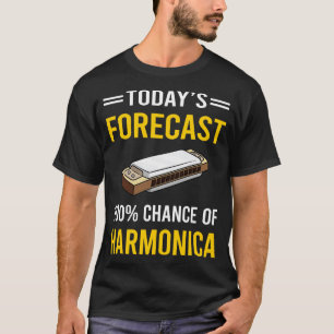 Camiseta Hoje Previsão do Órgão Harmonica de Boca