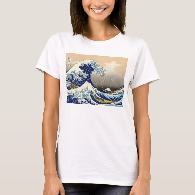 Camiseta Hokusai o grande t-shirt da onda (Frente)