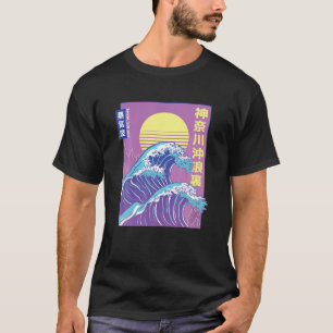 Camiseta Hokusai Retro Vaporwave Aestético Grande Onda