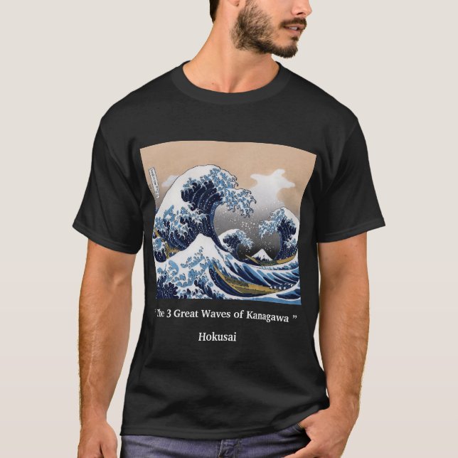 Camiseta HOKUSAI, “ The 3 Great Waves of Kanagawa ” (Frente)