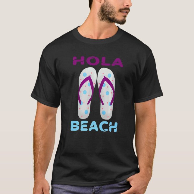 Camiseta Hola Beach Vacing Summer Chinelos 1 (Frente)