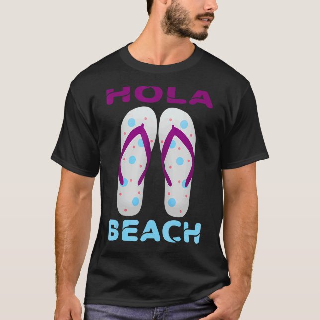 Camiseta Hola Beach Vacing Summer Chinelos 4 (Frente)
