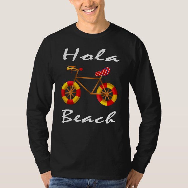 Camiseta Hola Beach Vacing Summer Chinelos Bicyc (Frente)