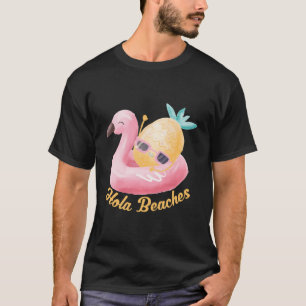 Camiseta Hola Beaches Engraçado Summer Break Aloha Pineappl