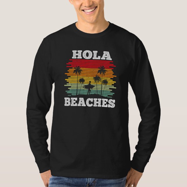 Camiseta Hola Beaches Summer Beach Vacage Man Wo (Frente)