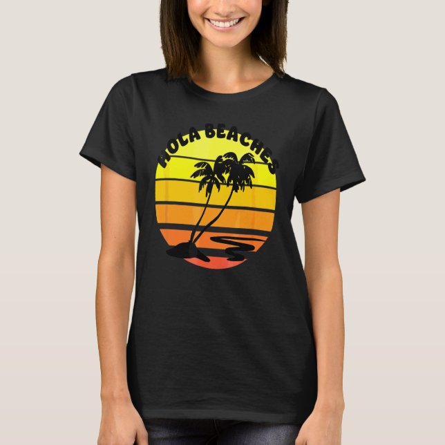 Camiseta Hola Beaches Summer Holiday Cruise Vacise Palm T (Frente)