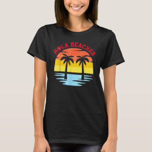 Camiseta Hola Blue Sea Praias Em Palm Gêmeo Sunset 1