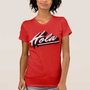 Camiseta Hola design de texto