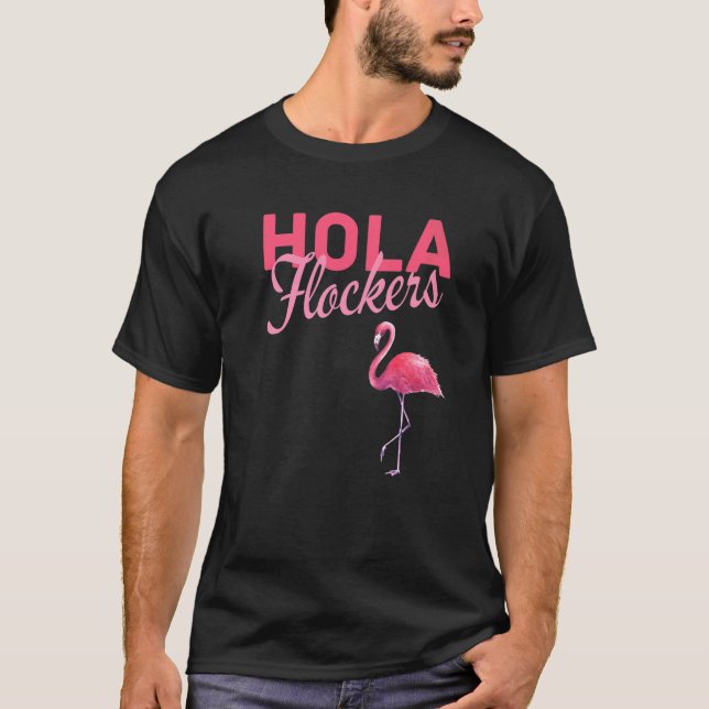 Camiseta Hola Flockers Flamingo (Frente)