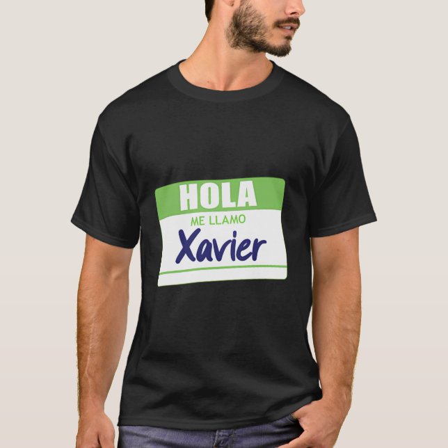 Camiseta Hola Me Llamo Xavier Escola Espanhola de Trabalho  (Frente)