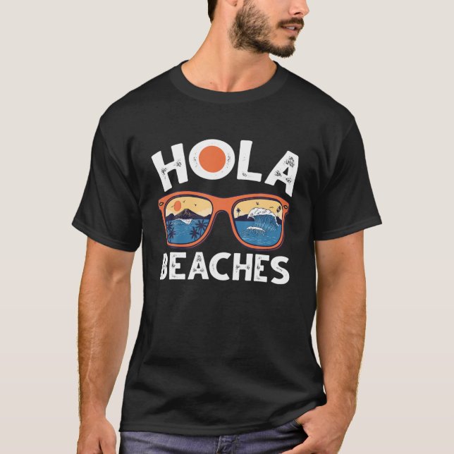 Camiseta Hola Praias Óculos de sol Palma Árvore Palmo Estil (Frente)