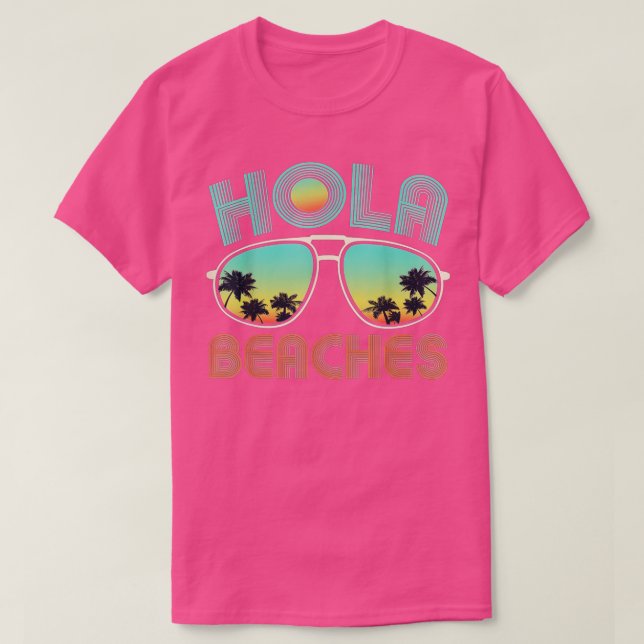 Camiseta Hola Praias Óculos de sol Palma Árvore Palmo Estil (Frente do Design)