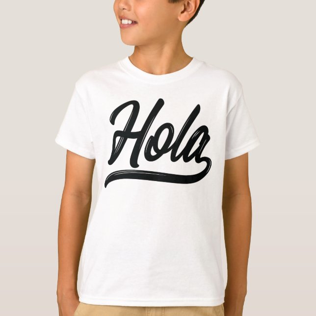 Camiseta Hola Script (Preto) (Frente)