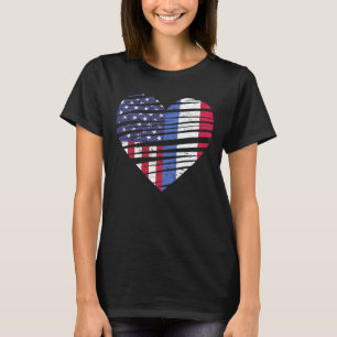 Camiseta Holanda American Grown Heart USA Patriot Herit